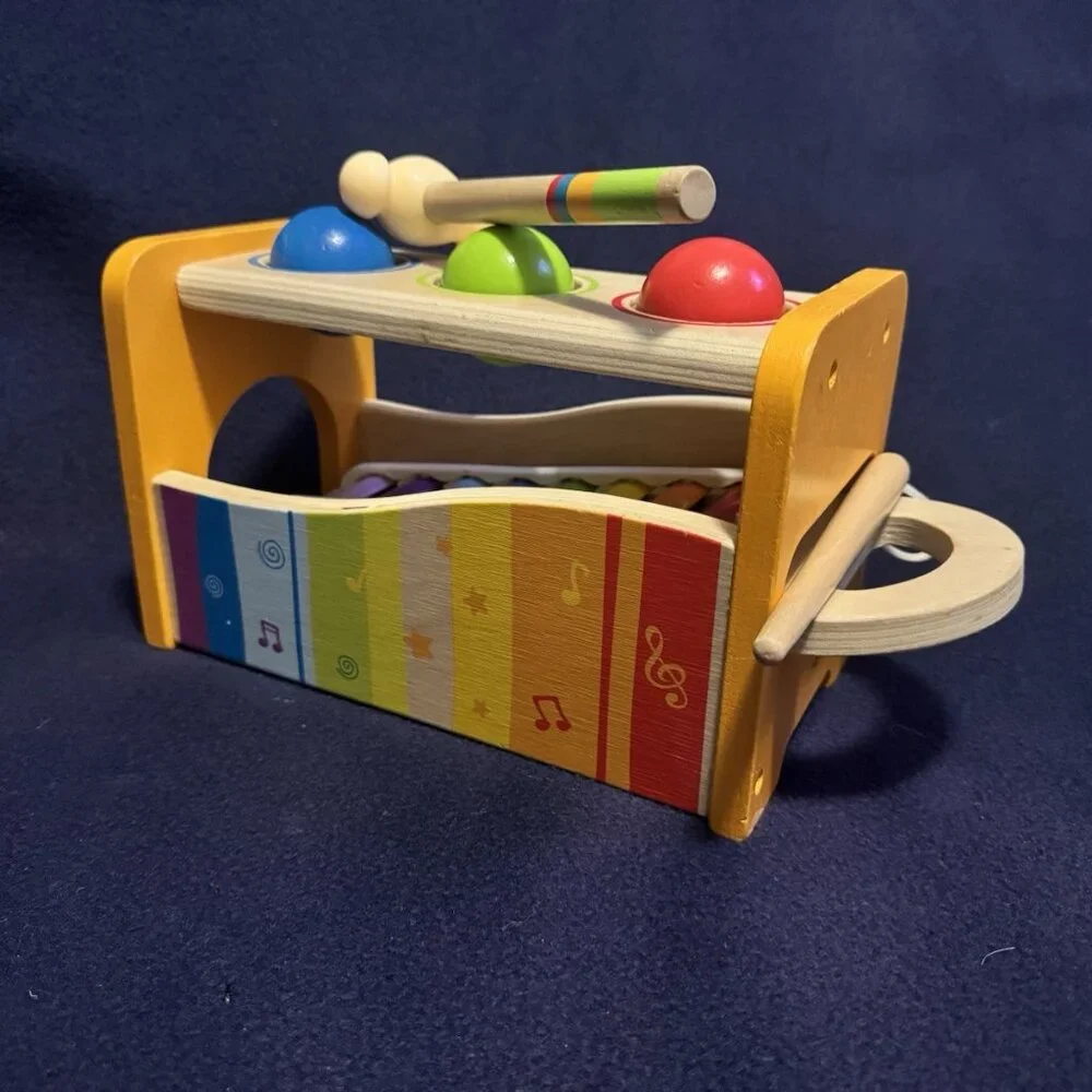 Hape Rainbow Colored Wooden Xylophone for Kids Educational Musical Toy - Picture 4 of 4